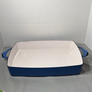 Dansk Design IHQ France Blue and White Rectangular Roasting Baking Pan Vintage